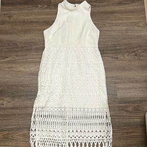Endless Rose White Crochet Midi Dress